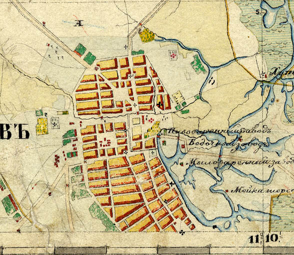 Карты Тамбовской губернии. План города Тамбова 1851-1852 годов