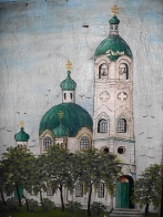 Картина, изображающая церковь в селе Мучкап. По ней была воссоздана новая церковь
