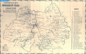 Карта Моршанского уезда 1882 года