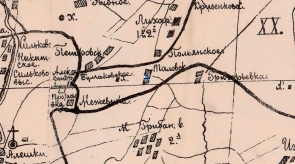 Карты населённых пунктов. Фрагмент карты Борисоглебского уезда, где обозначена деревня Таловая