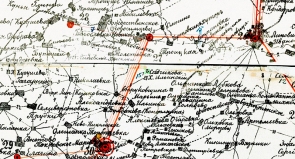 Фрагмент карты Тамбовского уезда, где обозначена деревня Садчиково