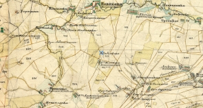 Фрагмент карты Менде, где обозначена деревня Садчиково