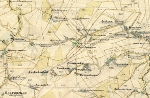 Фрагмент карты Менде, где обозначена деревня Солнцево