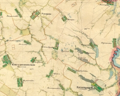 Фрагмент карты Менде, где обозначено село Александровка