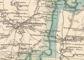 Фрагмент карты Шуберта, где обозначена деревня Андреевка