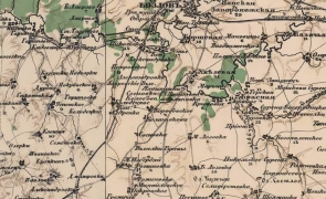 Фрагмент карты Стрельбицкого, где обозначена деревня Колобова