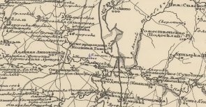 Карта Шуберта, где обозначена деревня Ближняя Липовица