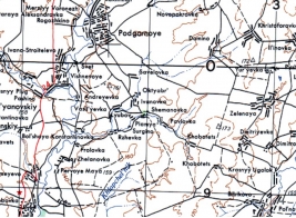Фрагмент американской карты, где указана деревня Шемановка