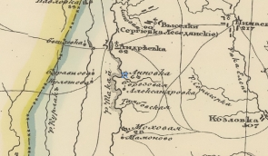 Фрагмент карты Шуберта, где обозначена деревня Анновка