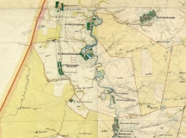 Фрагмент карты Менде, где обозначено село Андреевка