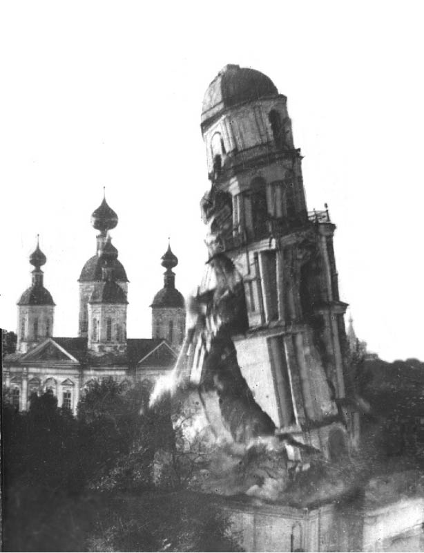 История Тамбова. Разрушение колокольни Казанского монастыря в Тамбове