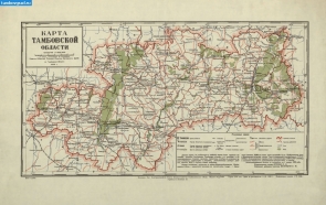 Карта Тамбовской области 1938 года