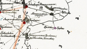 Карты населённых пунктов. Фрагмент карты Тамбовского уезда, где обозначена деревня Орловка
