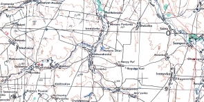 Карты населённых пунктов. Фрагмент американской карты 1950-х годов, где обозначен посёлок Новая Жизнь