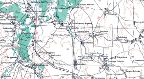 Карты населённых пунктов. Фрагмент американской карты 1950-х годов, где обозначен посёлок Княжевские Выселки
