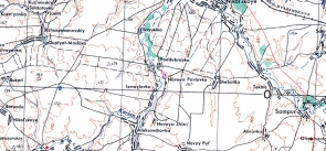 Карты населённых пунктов. Фрагмент американской карты 1950-х годов, где обозначен посёлок Новая Павловка