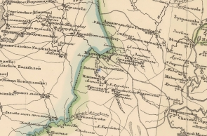 Карта Шуберта, где обозначено сельцо Львово