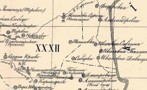 Фрагмент карты Козловского уезда, где обозначена деревня Топиловка