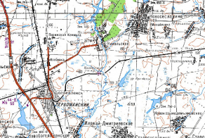 Карты населённых пунктов. Фрагмент карты СССР, где указан посёлок Иловайский