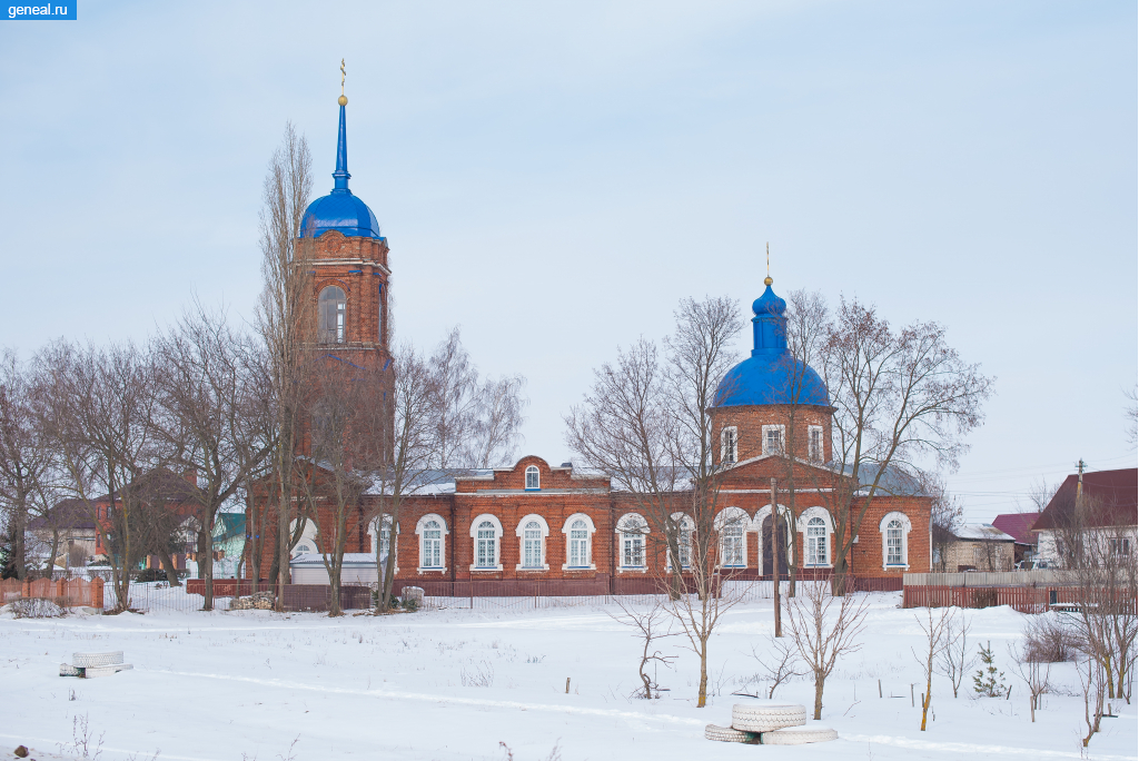 Лебедянский уезд. Покровская церковь в селе Сухая Лубна