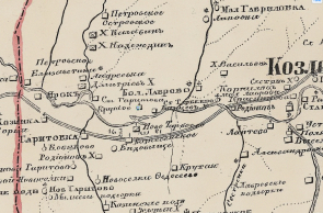 Карты населённых пунктов. Карта Тамбовской губернии 1862 года, где указано сельцо Крутое