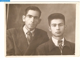 Горелов Евгений Сергеевич и сын его сестры Марии, Александр, июнь 1952 год