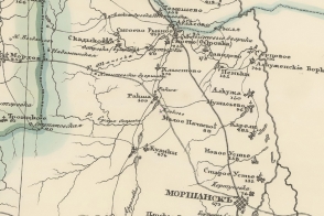 Фрагмент карты Шуберта, где обозначена деревня Клоково